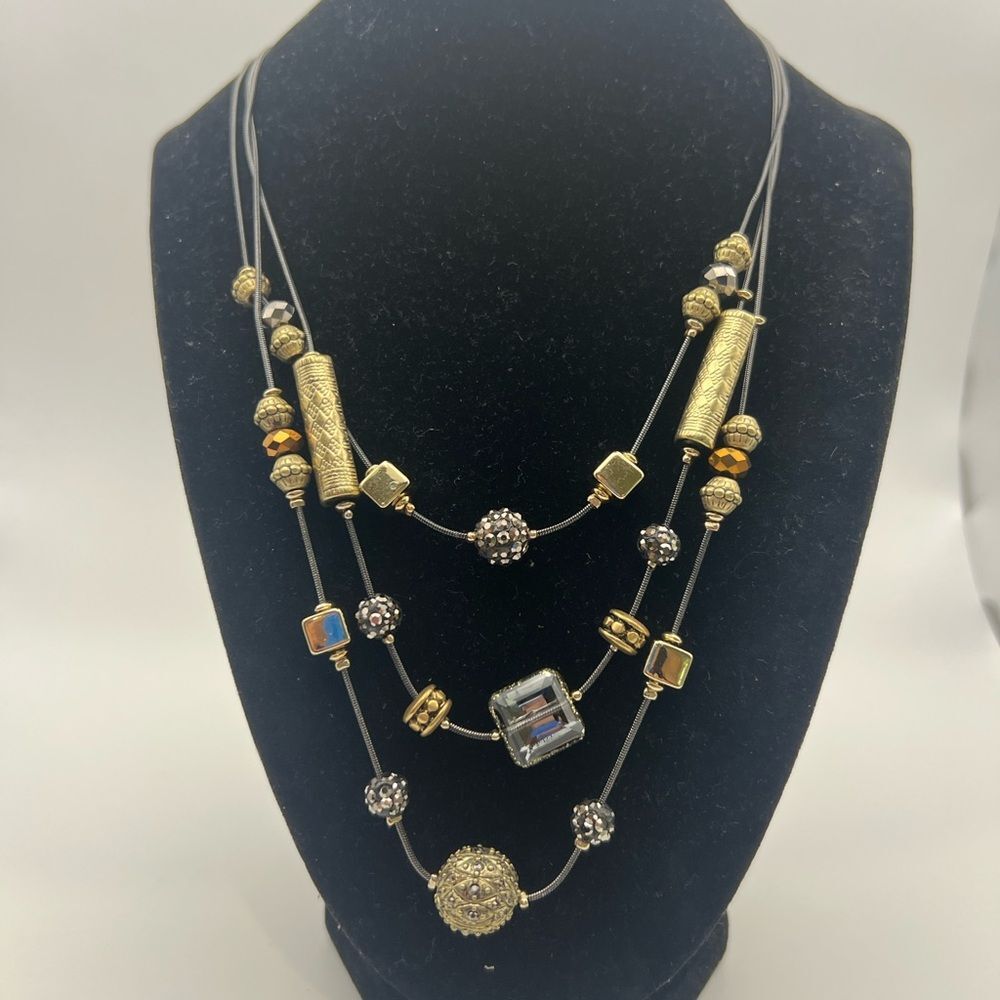 Chicos Gold and Silver Multi-Layer Necklace